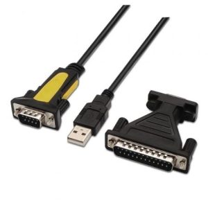 Cable Conversor impresora Aisens A104-0039/ USB Macho – DB9 Macho/ 1.8m/ Negro