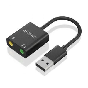 Tarjeta de Sonido Aisens A106-0769/ USB Macho – 2xJack 3.5 Hembra
