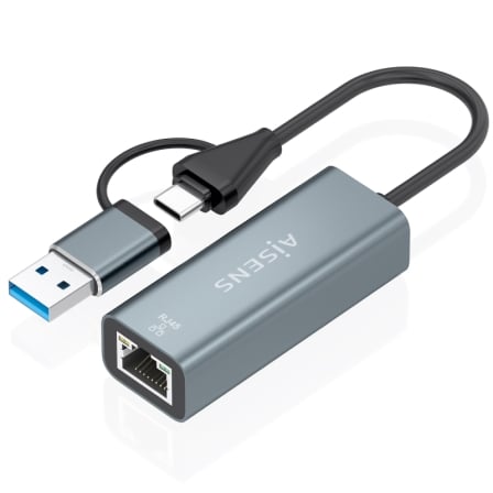 Adaptador USB + USB Tipo-C 3.2 - RJ45 Aisens A109-1032/ 1000Mbps - Imagen 3