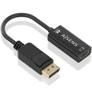 Conversor Aisens A125-0905/ DisplayPort Macho – HDMI Hembra/ 15cm/ Negro
