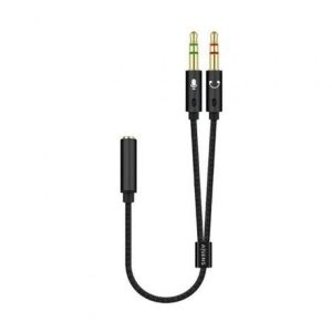 Cable Estéreo Aisens A128-0418/ Jack 3.5 Hembra – 2x Jack 3.5 Macho/ 25cm/ Negro