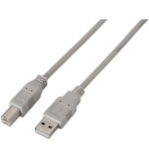 Cable USB 2.0 Impresora Aisens A101-0001/ USB Tipo-B Macho – USB Macho/ 1m/ Beige