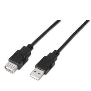 Cable Alargador USB 2.0 Aisens A101-0017/ USB Macho – USB Hembra/ Hasta 2.5W/ 60Mbps/ 3m/ Negro