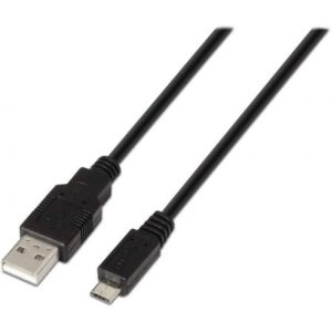Cable USB 2.0 Aisens A101-0027/ USB Macho – MicroUSB Macho/ 480Mbps/ 80cm/ Negro