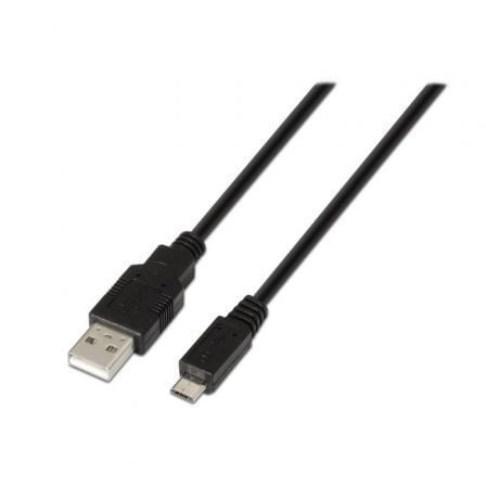 Cable USB 2.0 Aisens A101-0028/ USB Macho - MicroUSB Macho/ Hasta 2.5W/ 60Mbps/ 1.8m/ Negro - Imagen 3