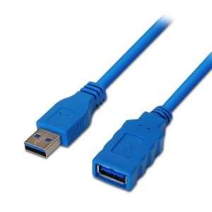 Cable Alargador USB 3.0 Aisens A105-0045/ USB Macho – USB Hembra/ Hasta 9W/ 625Mbps/ 1m / Azul