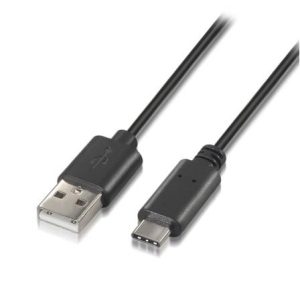 Cable USB 2.0 Tipo-C Aisens A107-0050/ USB Tipo-C Macho – USB Macho/ 480Mbps/ 50cm/ Negro