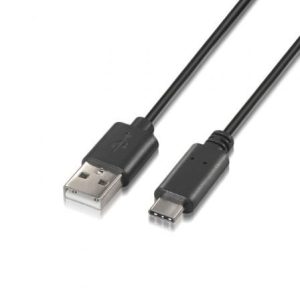 Cable USB 2.0 Tipo-C Aisens A107-0051/ USB Tipo-C Macho – USB Macho/ 480Mbps/ 1m/ Negro