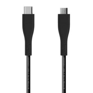 Cable USB 2.0 Tipo-C Aisens A107-0350/ USB Tipo-C Macho – MicroUSB/ 480Mbps/ 2m/ Negro