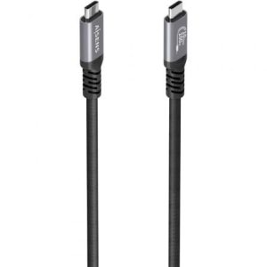 Cable USB 3.2 Tipo-C Aisens A107-0989/ USB Tipo-C Macho – USB Tipo-C Macho/ Hasta 100W/ 10Gbps/ 4m/ Negro