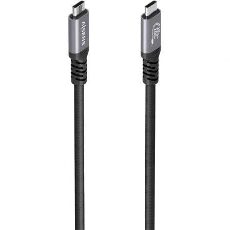 Cable USB 3.2 Tipo-C Aisens A107-0990/ USB Tipo-C Macho - USB Tipo-C Macho/ Hasta 100W/ 10Gbps/ 5m/ Negro - Imagen 4