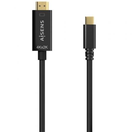 Cable Conversor HDMI 4K Aisens A109-0624/ USB Tipo-C Macho - HDMI Macho/ Hasta 27W/ 1250Mbps/ 1.8m/ Negro - Imagen 2