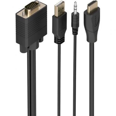 Cable Conversor Aisens A115-1008 SVGA Macho - USB Macho - Jack Macho/ HDMI Macho/ 1.5m/ Negro - Imagen 5