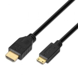Cable HDMI Aisens A119-0114/ HDMI Macho – Mini HDMI Macho/ Hasta 10W/ 720Mbps/ 1.8m/ Negro