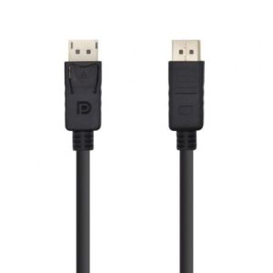 Cable DisplayPort 1.2 4K Aisens A124-0387/ DisplayPort Macho – DisplayPort Macho/ Hasta 5W/ 2300Mbps/ 5m/ Negro