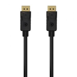 Cable DisplayPort 1.2 4K Aisens A124-0549/ DisplayPort Macho – DisplayPort Macho/ Hasta 5W/ 2300Mbps/ 1.5m/ Negro