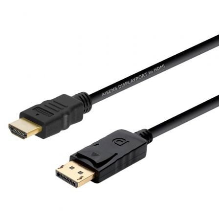 Cable Conversor Aisens A125-0364/ DisplayPort Macho - HDMI Macho/ Hasta 5W/ 2300Mbps/ 2m/ Negro - Imagen 2