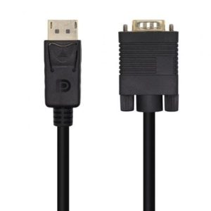 Cable Conversor Aisens A125-0462/ DisplayPort Macho – VGA Macho/ Hasta 5W/ 2300Mbps/ 3m/ Negro