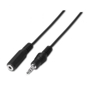 Cable Estéreo Aisens A128-0145/ Jack 3.5 Macho – Jack 3.5 Hembra/ Hasta 0.1W/ 1.5m/ Negro