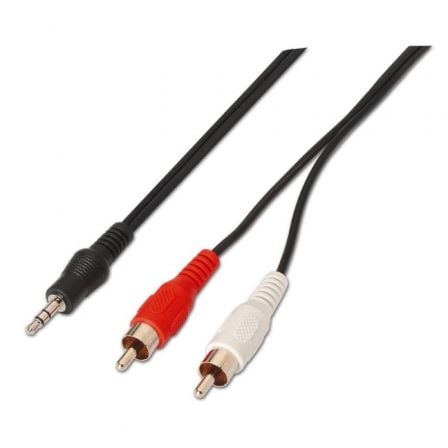 Cable Estéreo Aisens A128-0147/ Jack 3.5 Macho - 2x RCA Macho/ Hasta 0.1W/ 1.5m/ Negro - Imagen 4