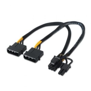 Cable Alimentación Tarjeta Gráfica Aisens A131-0165/ 2x Molex Macho – Molex 6+2 PIN Macho/ Hasta 54W/ 20cm