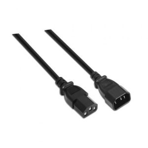 Cable Alargador de Alimentación CPU Aisens A132-0171/ IEC C13 Hembra – IEC C14 Macho/ Hasta 1500W/ 1.5m/ Negro