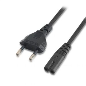 Cable Alimentación Forma 8 Aisens A132-0173/ CEE7/16 Macho – C7 Hembra/ Hasta 1500W/ 1.5m/ Negro