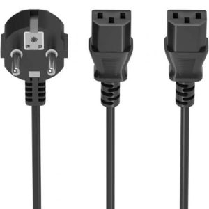 Cable Alimentación CPU Aisens A132-0865/ CEE7 Macho – 2x C13 Hembra/ 3m/ Negro