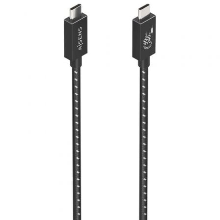Cable USB 4.0 Tipo-C Aisens A156-0868/ USB Tipo-C Macho - USB Tipo-C Macho/ Hasta 240W/ 40Gbps/ 1.5m/ Gris - Imagen 3