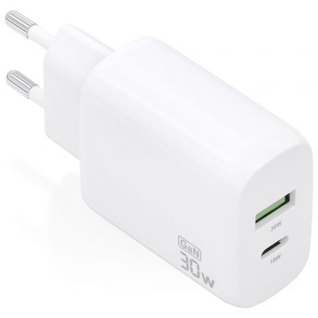 Cargador de Pared GaN Aisens A110-0923/ 1xUSB Tipo-C/ 1xUSB/ 30W/ Blanco - Imagen 2