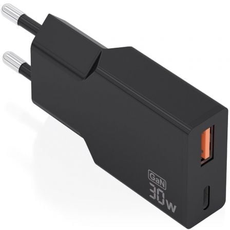 Cargador de Pared GaN Aisens A110-1005/ 1xUSB Tipo-C/ 1xUSB/ 30W/ Negro - Imagen 3