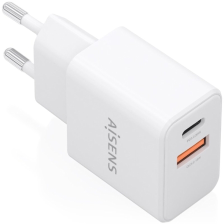 Cargador de Pared GaN Aisens A110-1025/ 1xUSB Tipo-C/ 1xUSB/ 20W/ Blanco - Imagen 4