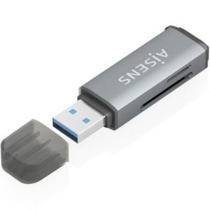 Lector de Tarjetas Externo Aisens ASCR-2A09-GR/ USB 3.1