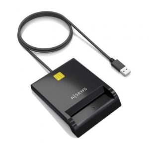 Lector de DNI y Tarjetas Aisens ASCR-SN06-BK/ USB 2.0/ Negro