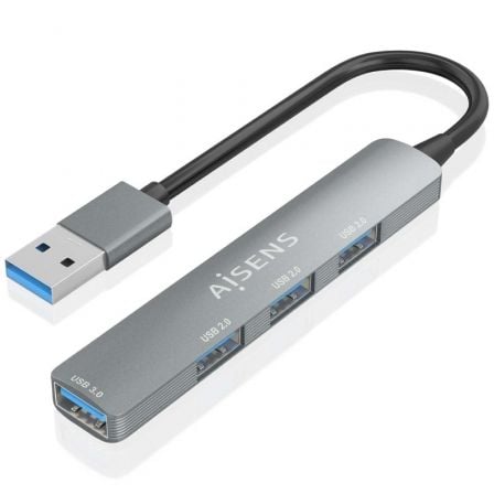 Hub USB 3.0 Aisens A106-0859/ 4xUSB/ Gris - Imagen 4