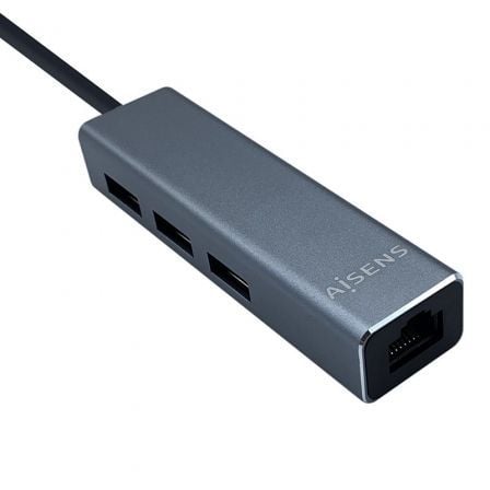 Hub USB Tipo-C Aisens A109-0396/ 3xUSB/ 1xRJ45/ Gris - Imagen 5