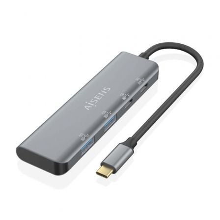 Hub USB Tipo-C Aisens A109-0763/ 2xUSB/ 2xUSB Tipo-C/ Gris - Imagen 3
