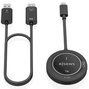 Adaptador/Transmisor de vídeo inalámbrico USB Tipo-C – HDMI Aisens ASWL-H2KC30M004-BK/ 100W