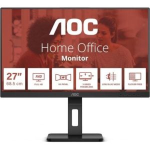 Monitor Profesional AOC 27E3QAF 27″/ Full HD/ Multimedia/ Regulable en altura/ Negro