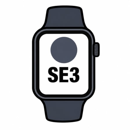 Apple Watch SE3/ GPS/ Cellular/ 44mm/ Caja de Aluminio Medianoche/ Correa Deportiva Azul Marino S/M - Imagen 3
