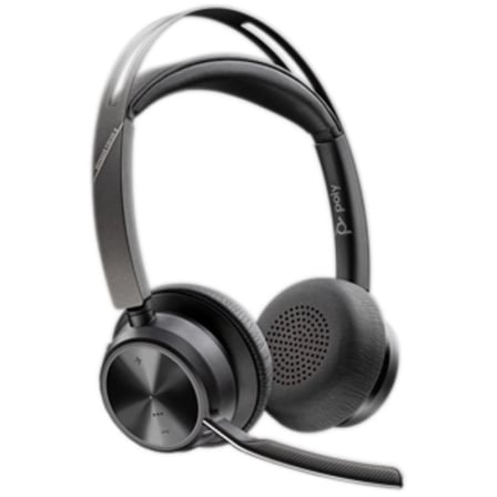 Auriculares Inalámbricos PolyVoyager Focus 2 USB-C-C + Adaptador USB-C/A/ con Micrófono/ Bluetooth/ Negros - Imagen 2