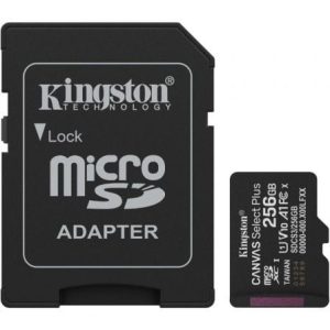 Tarjeta de Memoria Kingston CANVAS Select Plus 256GB microSD XC con Adaptador/ Clase 10/ 150MBs