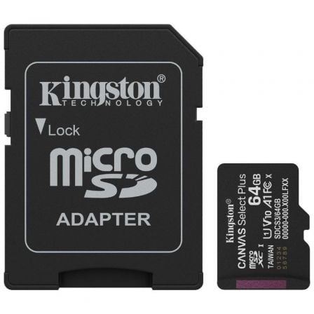 Tarjeta de Memoria Kingston CANVAS Select Plus 64GB microSD XC con Adaptador/ Clase 10/ 100MBs - Imagen 3
