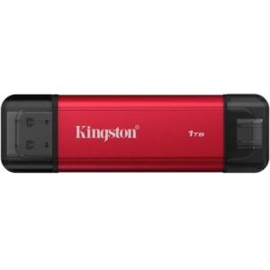 Disco Externo SSD Kingston Dual Portable SSD 1TB/ USB Tipo-C y USB 3.2/ Rojo