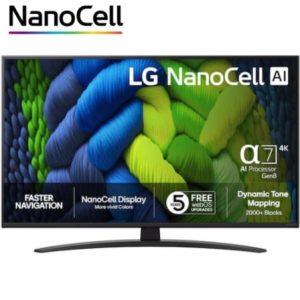 Televisor LG NanoCell AI NANO82 43NANO82A6B 43″/ Ultra HD 4K/ Smart TV/ WiFi