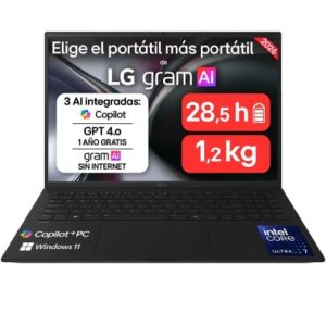 Portátil LG Gram 16Z90TL-V.AZ85BN Intel Core Ultra 7-258V/ 32GB/ 512GB SSD/ 16″/ Win11 Pro