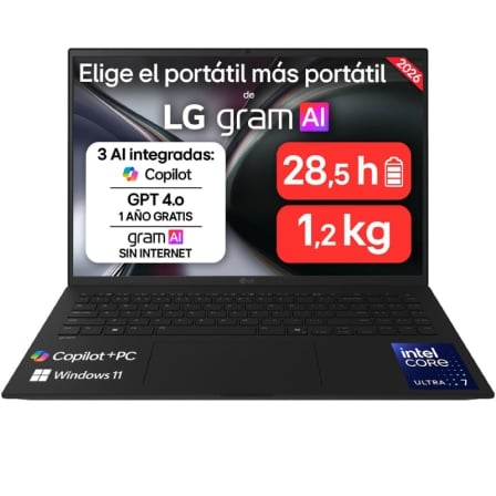 Portátil LG Gram 16Z90TL-V.AZ85BN Intel Core Ultra 7-258V/ 32GB/ 512GB SSD/ 16"/ Win11 Pro - Imagen 2