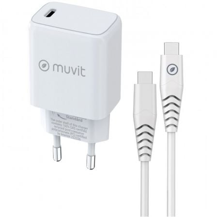 Cargador de Pared Muvit For Change MCPAK0044/ 1xUSB Tipo-C + Cable USB Tipo-C/ 20W - Imagen 3