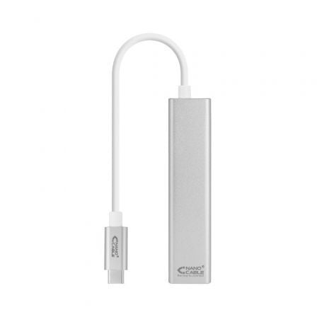 Hub USB Tipo-C Nanocable 10.03.0404/ 3xUSB/ 1xRJ45/ Gris - Imagen 3