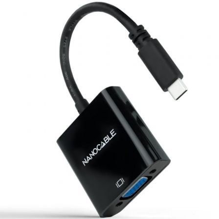 Cable Conversor Nanocable 10.16.4101-BK/ USB Tipo-C Macho - VGA Hembra/ 10cm/ Negro - Imagen 3